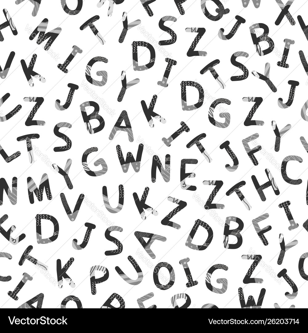 Seamless pattern with letters simple cover Vector Image