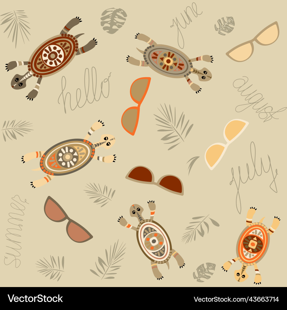 Seamless pattern without background colorful sea vector image