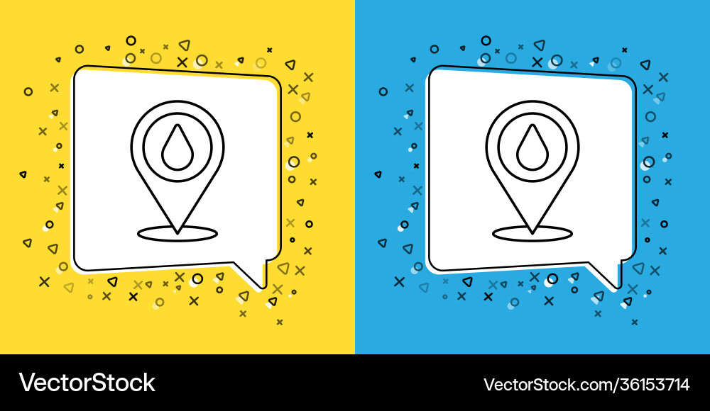 Set line water drop with location icon isolated Set line water drop with location icon isolated vector image
