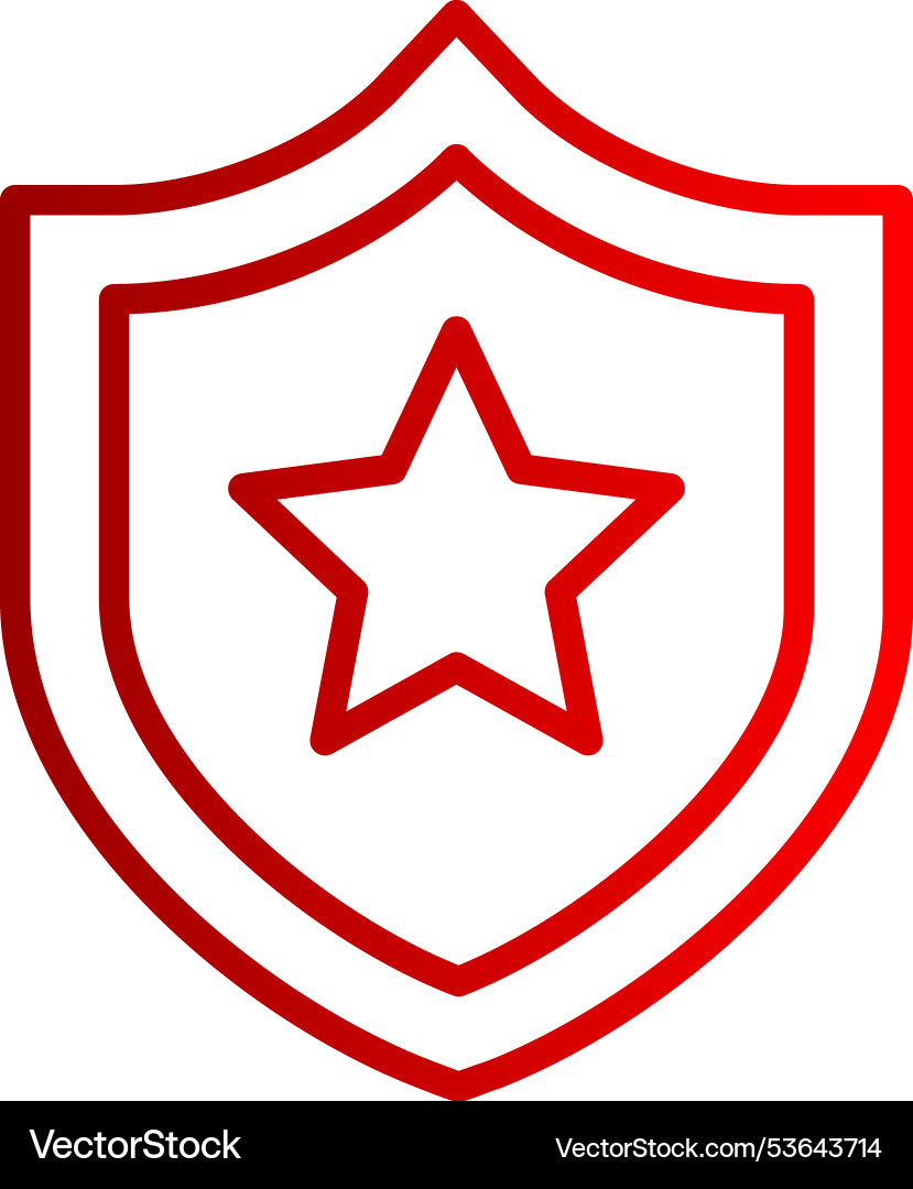Shield line gradient icon Vector Image