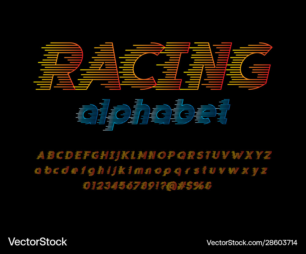 Speed Font - Dynamic Alphabet vector image