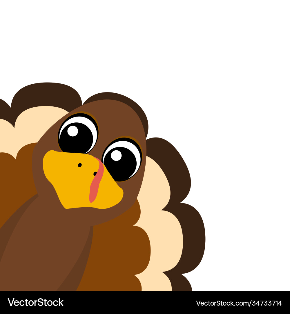 Thanksgiving cartoon turkey stands on a white Thanksgiving cartoon turkey stands on a white vector image
