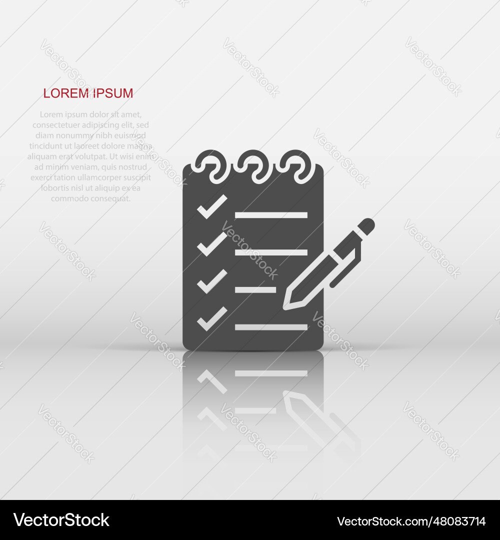 To do list icon in flat style document checklist To do list icon in flat style document checklist vector image