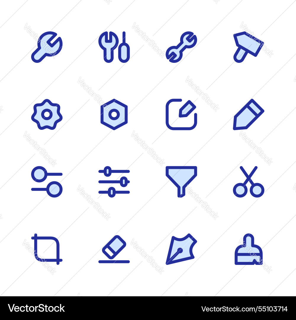 Tools icon set setting Tools icon set setting vector image