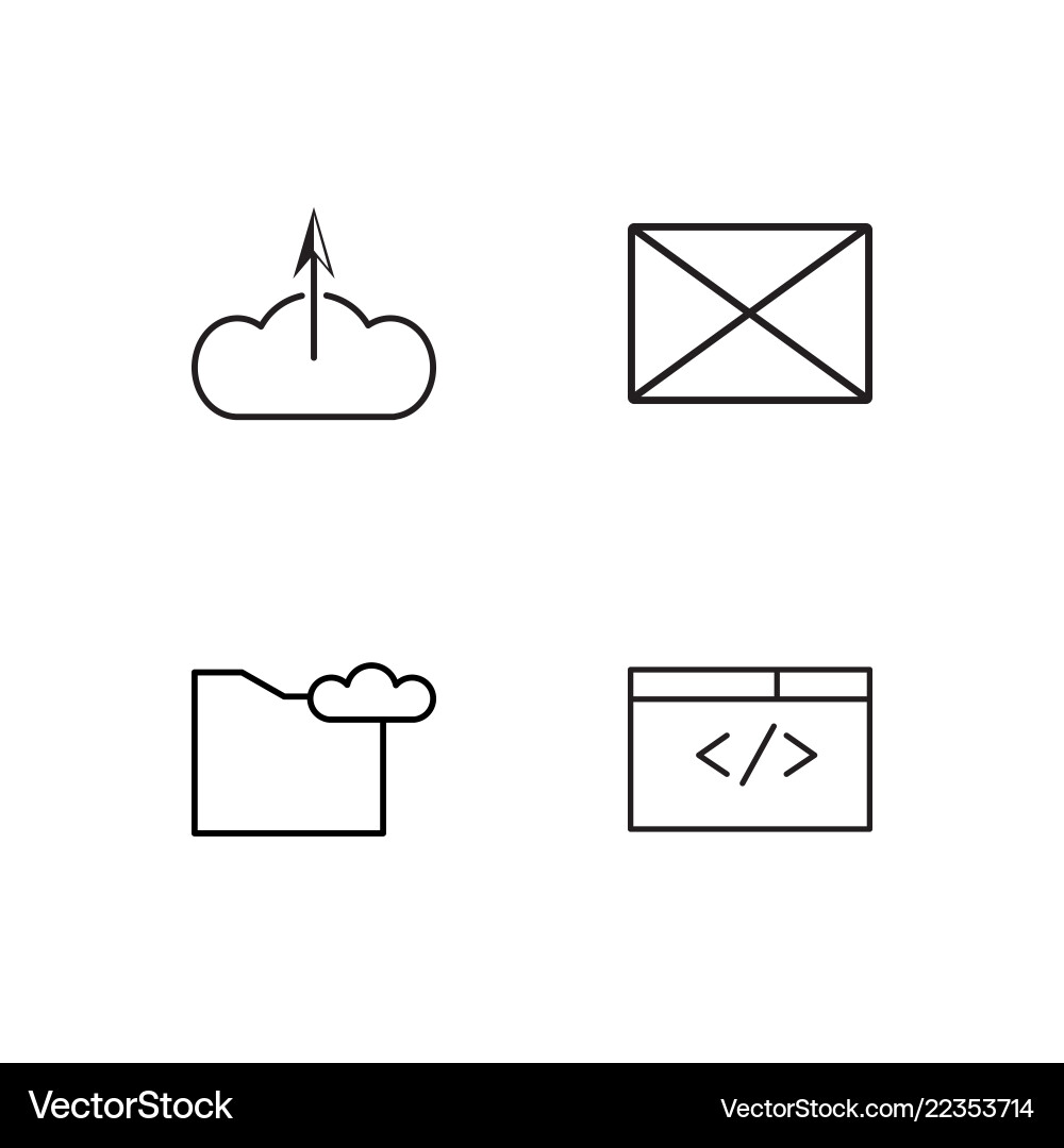 Web simple outlined icons set vector image