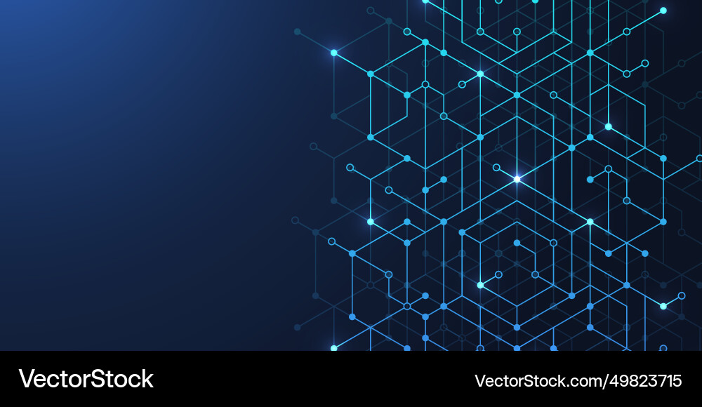 Abstract technology lines and dots connection vector image