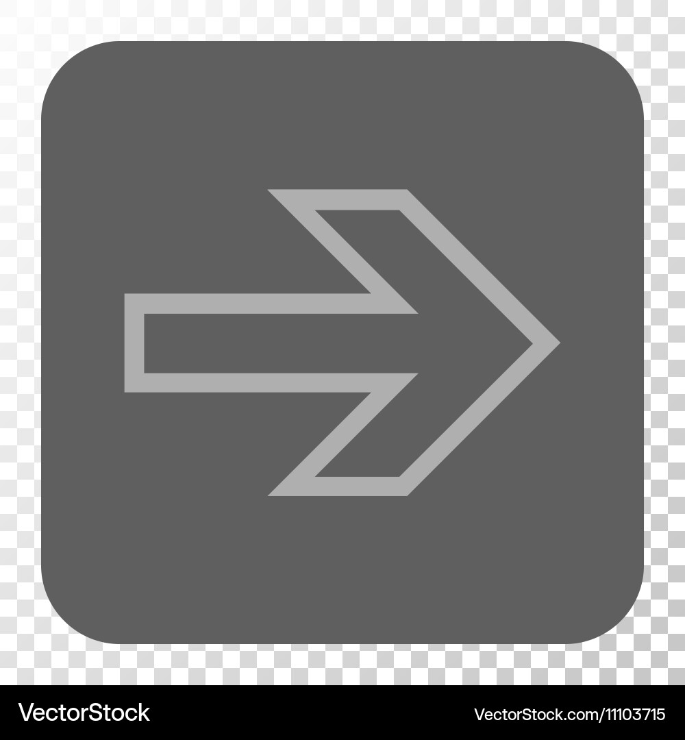 Arrow right rounded square button vector image