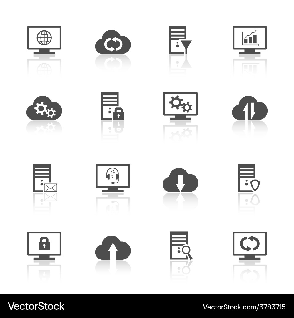 Cloud Computing Network Icons vector image