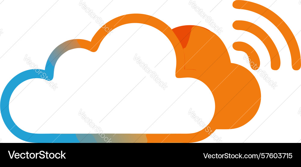 Cloud computing with wi-fi signal icon design vector image