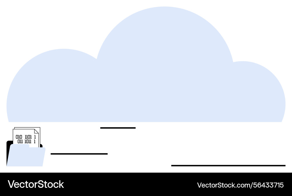 Cloud data storage with binary files Cloud data storage with binary files vector image