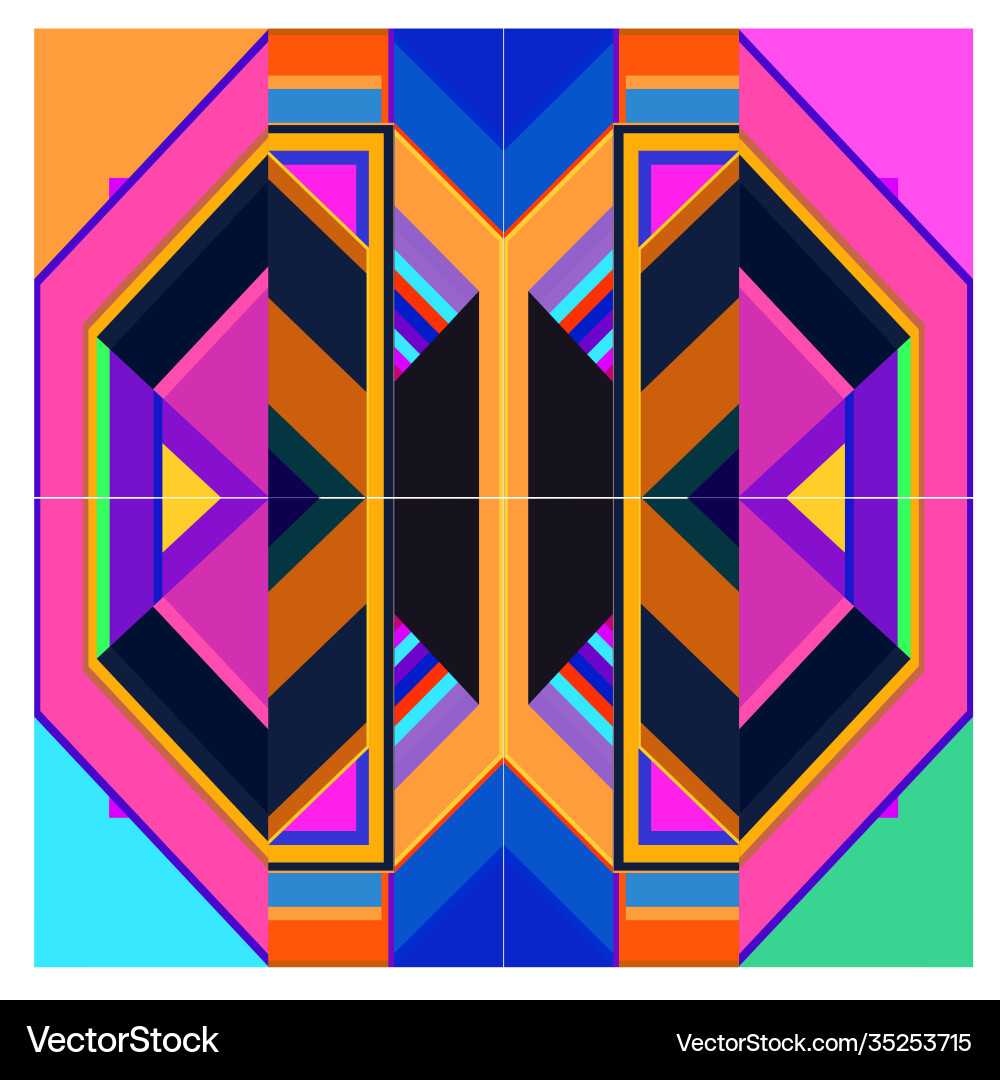 Colorful geometric and curve background pattern vector image