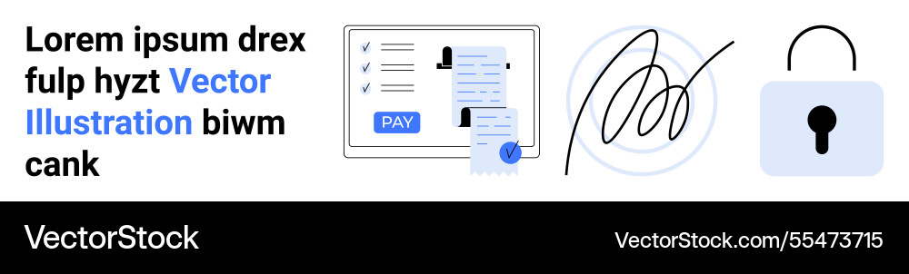 Digital payment contract signing and data Digital payment contract signing and data vector image