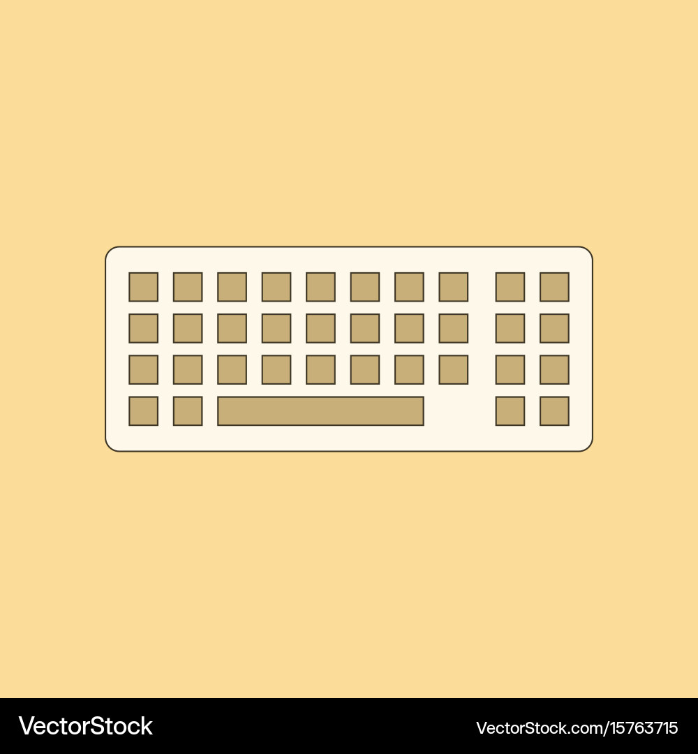 Flat icon on background computer keyboard vector image