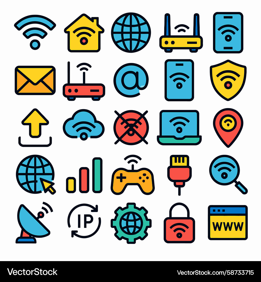 Internet network wifi icons set Vector Image