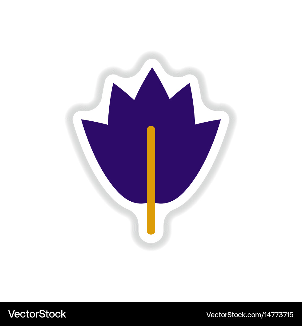 Label with leaf shadow icon design vector image