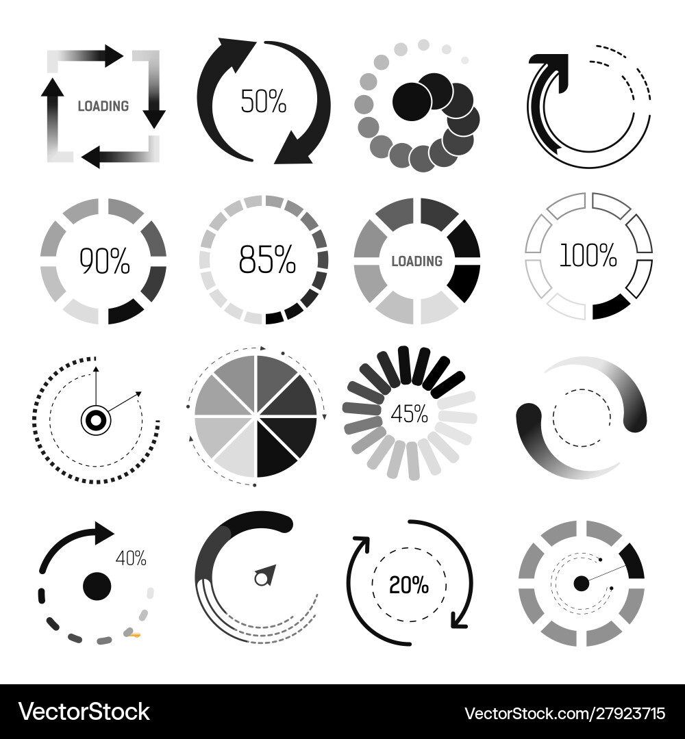 Loading or downloading isolated icons website Loading or downloading isolated icons website vector image