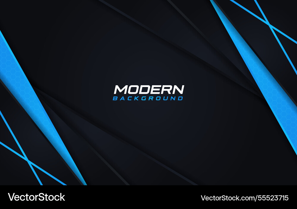 Modern black background with blue dynamic line Vector Image