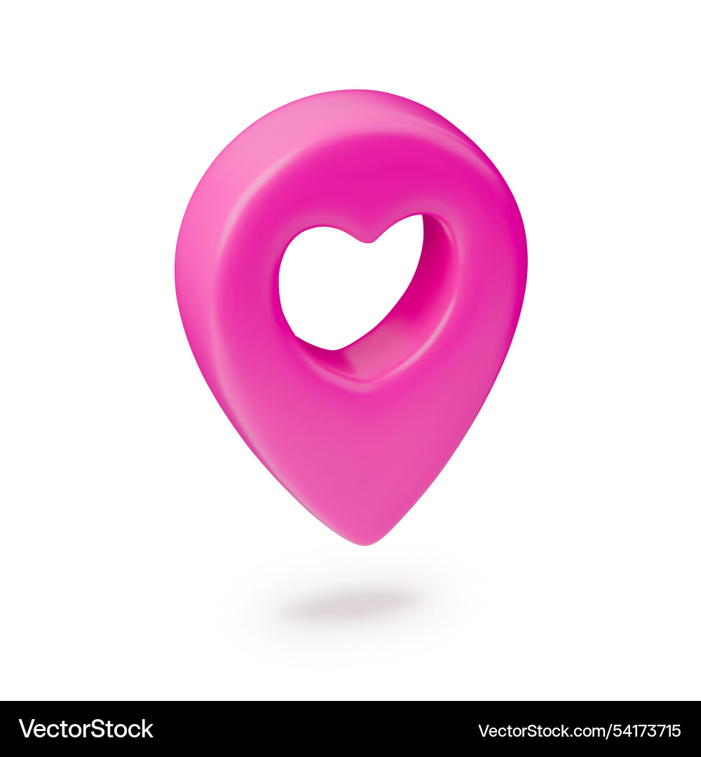 Navigation heart sign in realistic style Navigation heart sign in realistic style vector image