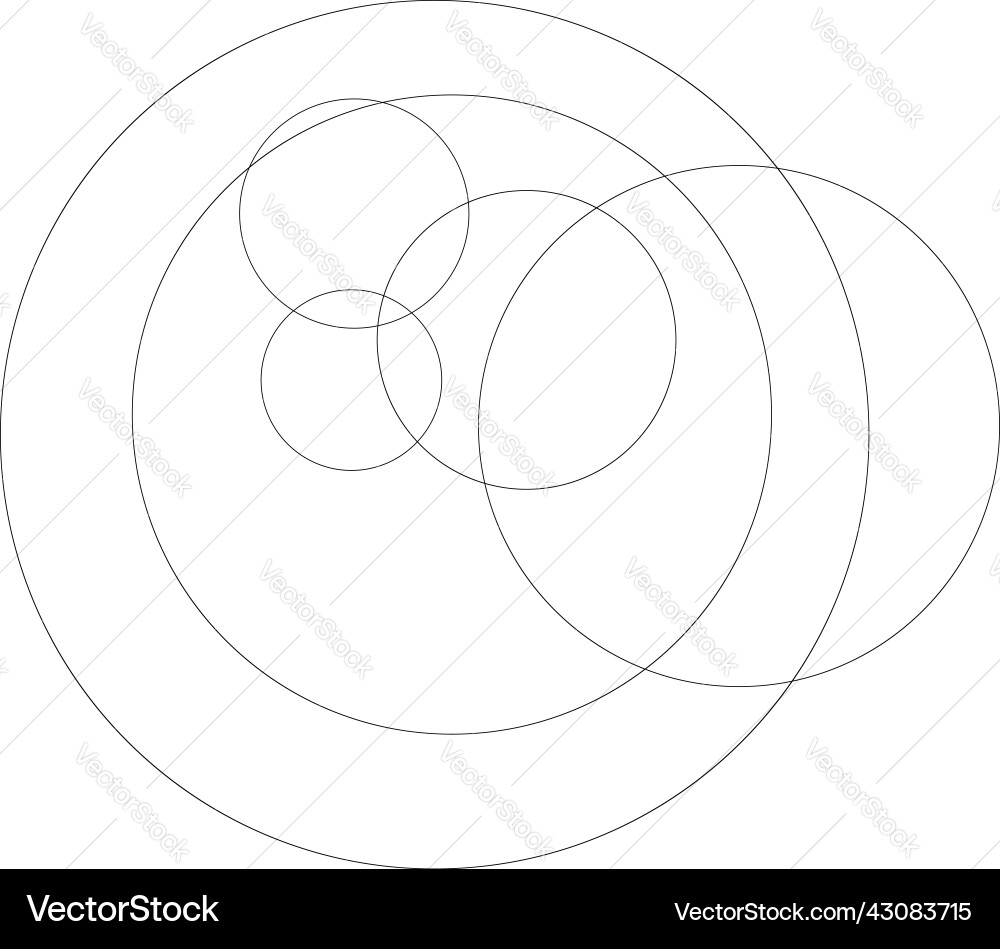 Random overlapping ovals ellipses abstract Random overlapping ovals ellipses abstract vector image