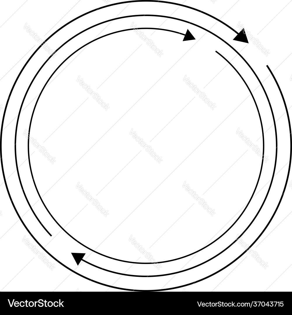 Rotating arrows concentric radial and circular vector image