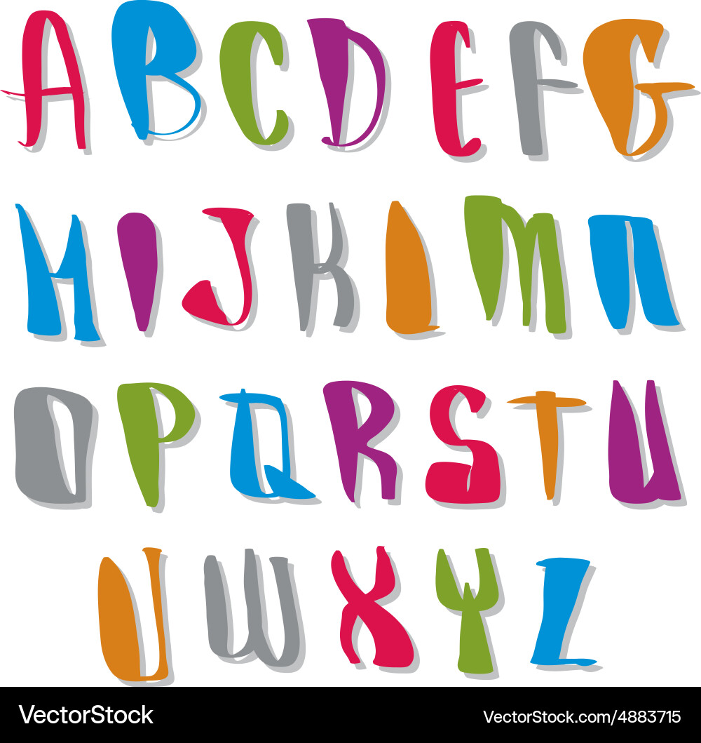 Script font alphabet letters Vector Image