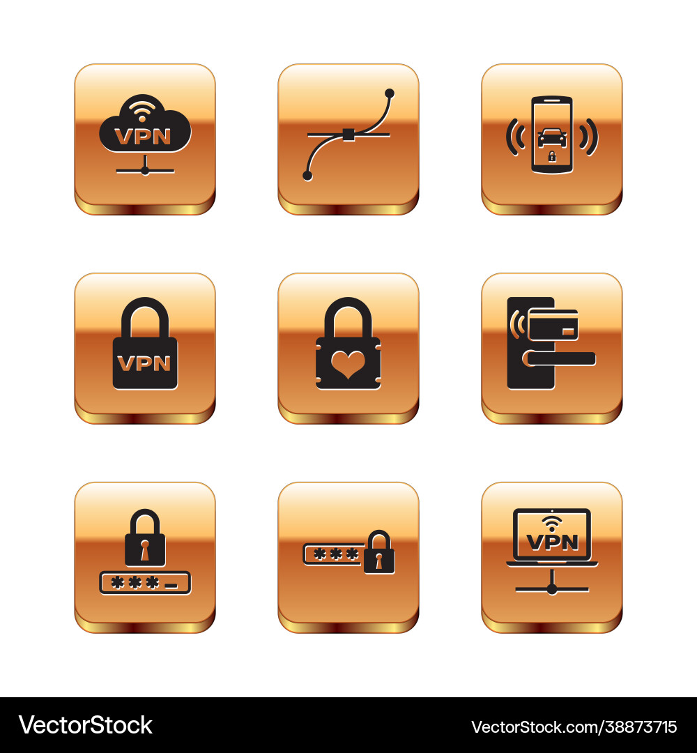 Set vpn network cloud connection password Set vpn network cloud connection password vector image