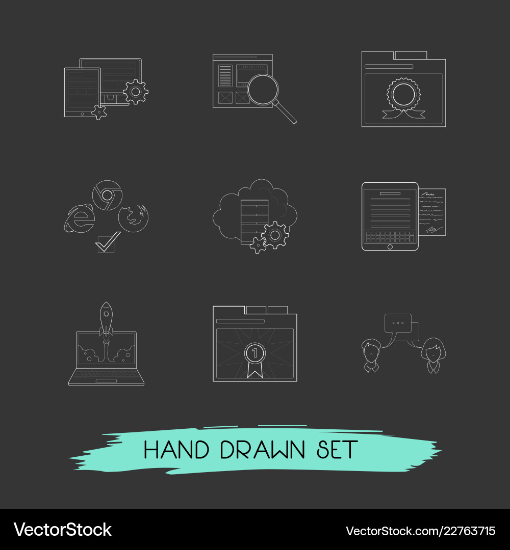 Set webdesign icons line style symbols Set webdesign icons line style symbols vector image