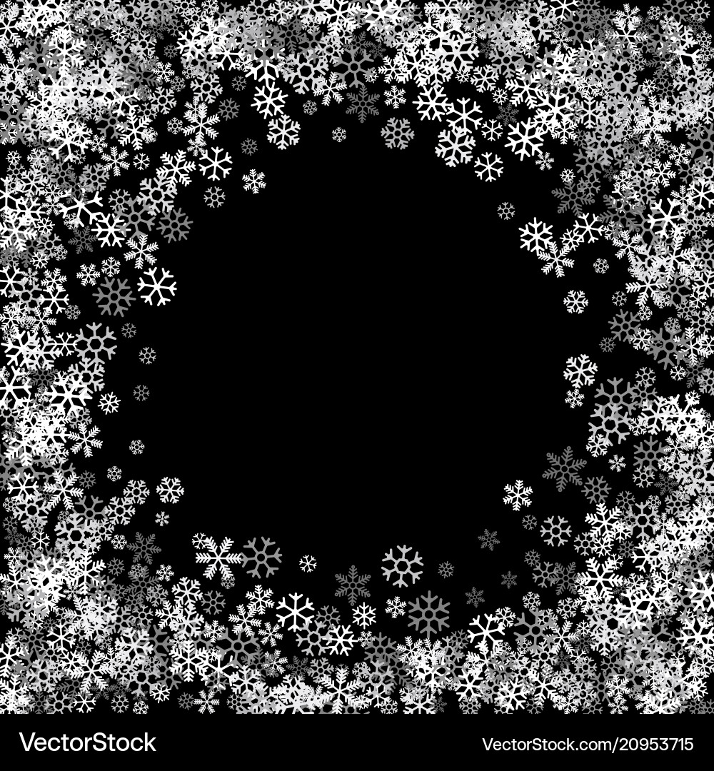 Silver Snowflake Border Vector Image