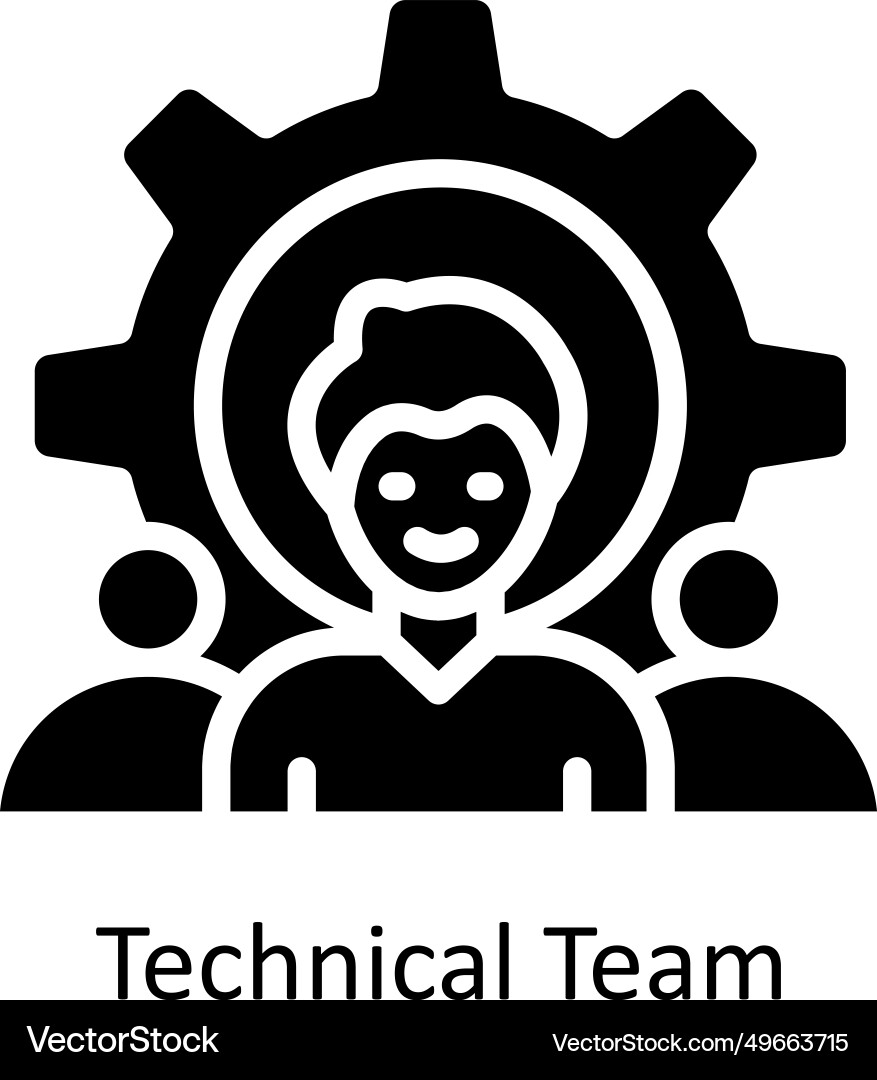 Technical team solid icon design Vector Image