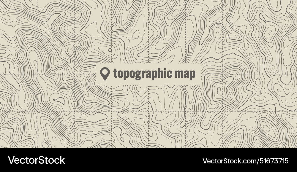Topographic map with contour lines geographic Topographic map with contour lines geographic vector image