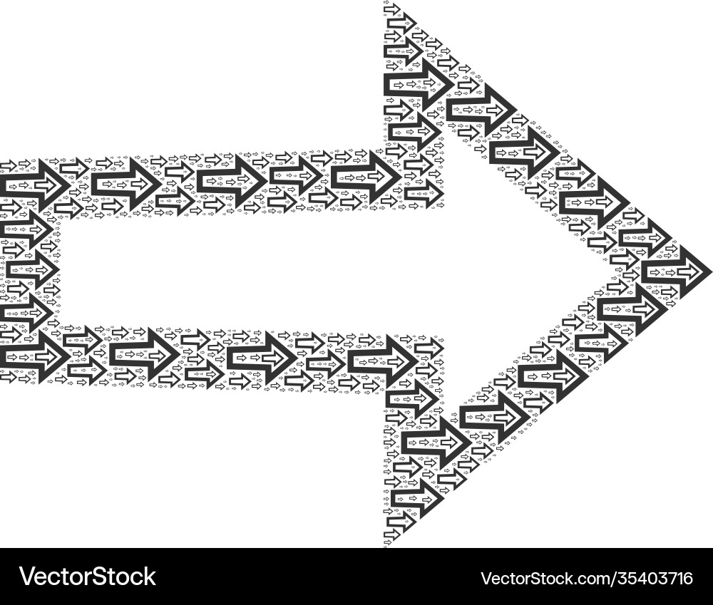 Arrow right recursive composition itself items Arrow right recursive composition itself items vector image