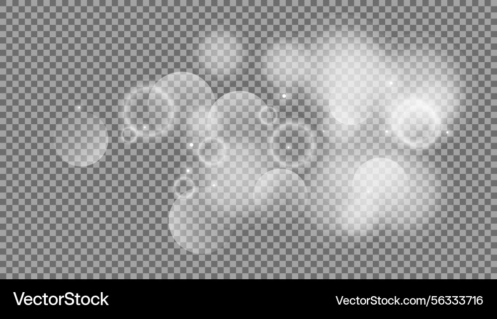 Bokeh circles on transparent background Bokeh circles on transparent background vector image