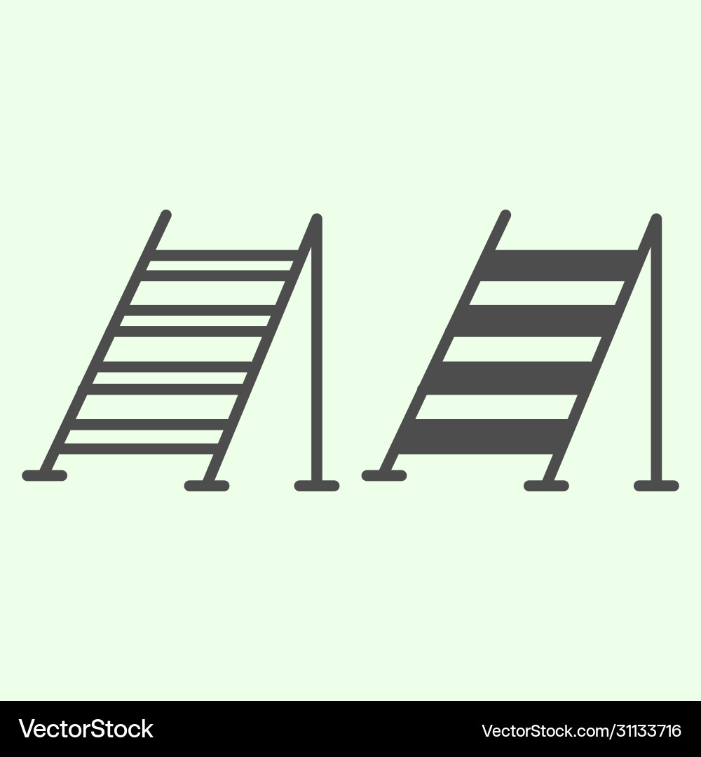 Building ladder line and solid icon ladders Building ladder line and solid icon ladders vector image