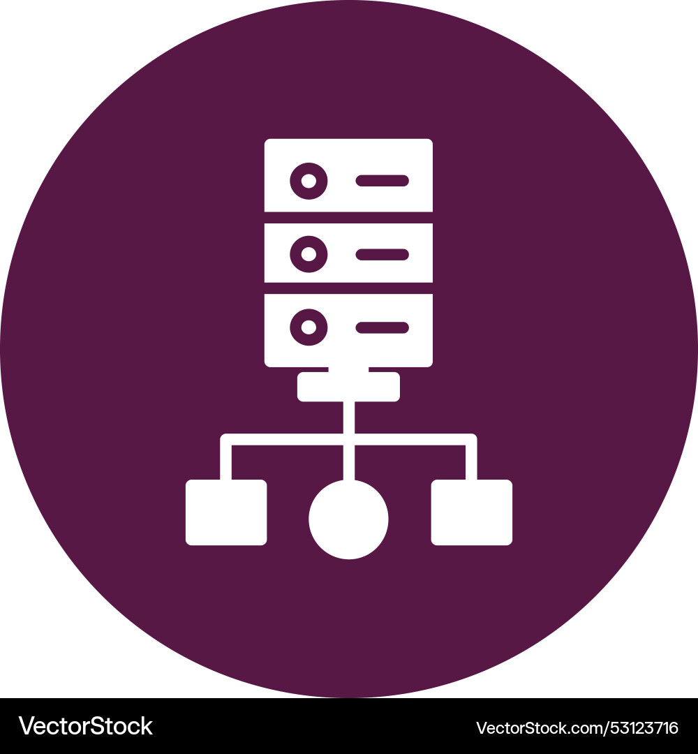 Cluster computing glyph circle icon vector image