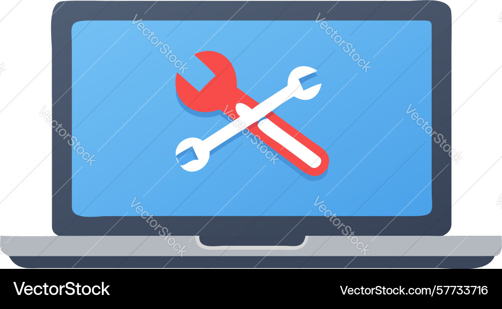 Computer troubleshooting icon it support graphic Vector Image