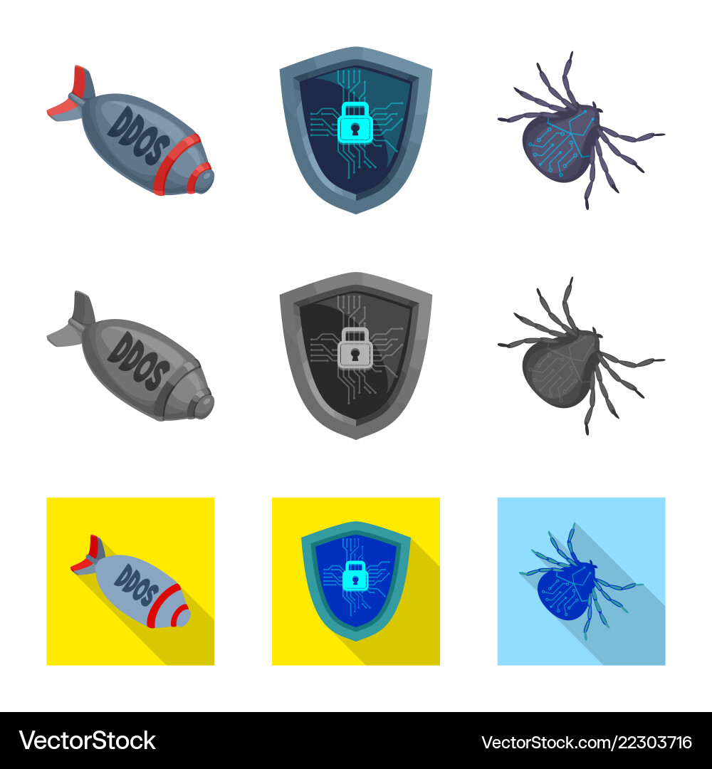 Design of virus and secure sign collection Design of virus and secure sign collection vector image
