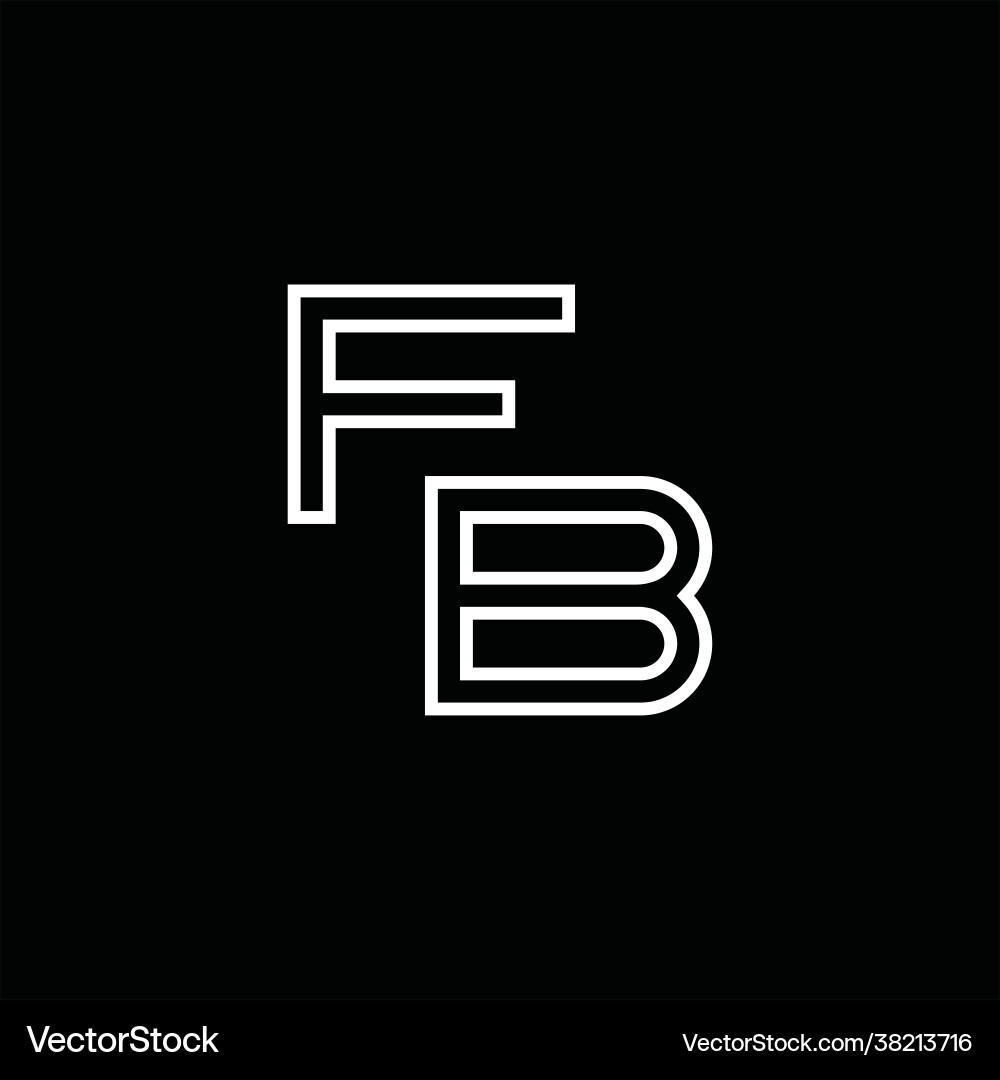 Fb logo monogram with line style design template Vector Image