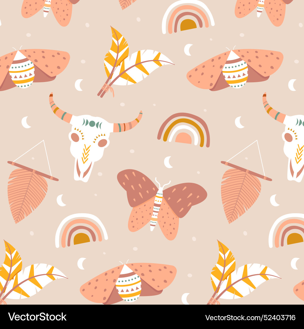 Flat design boho pattern Vector Image