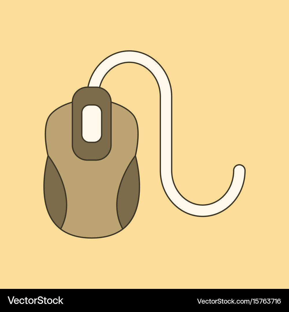 Flat icon on background computer mouse vector image