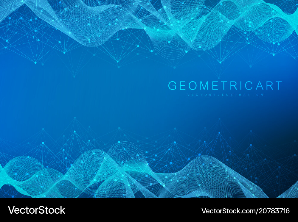 Geometric abstract background with connected line Vector Image