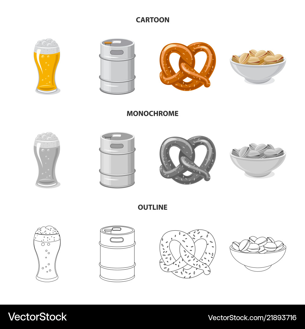 Isolated object of pub and bar sign set vector image