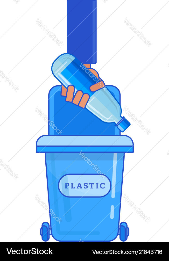 Man hand throws garbage in trash Man hand throws garbage in trash vector image