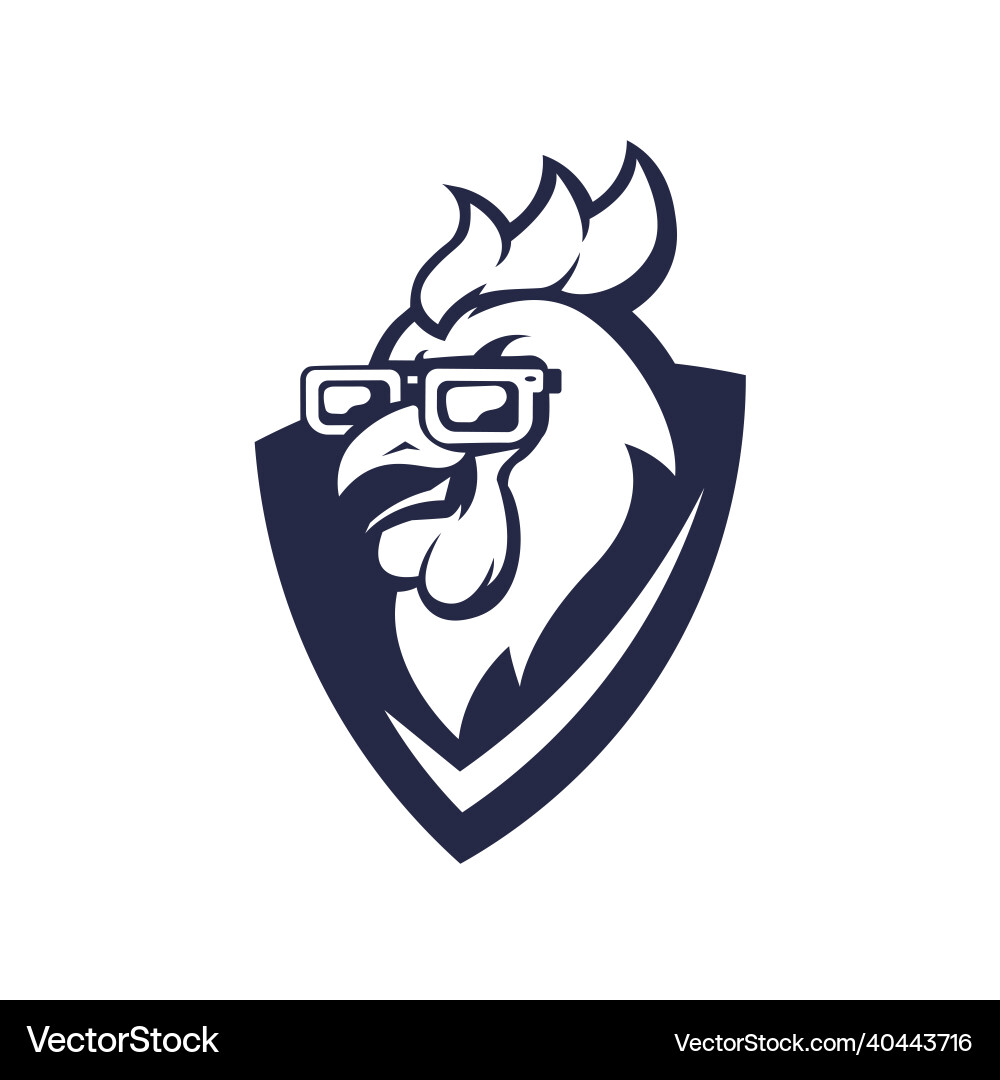 Rooster mascot logo silhouette version Rooster mascot logo silhouette version Vector Image