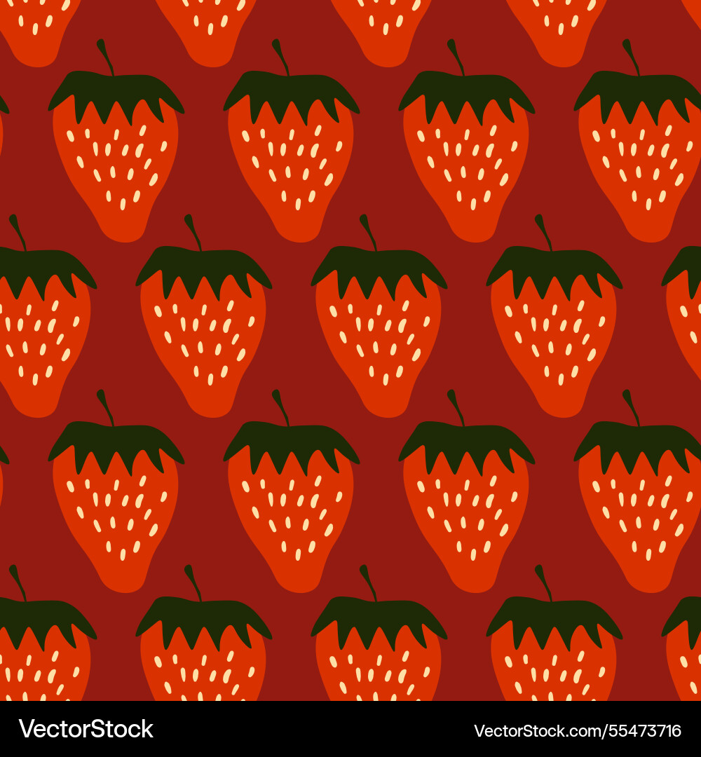 Seamless pattern with strawberry on color Vector Image