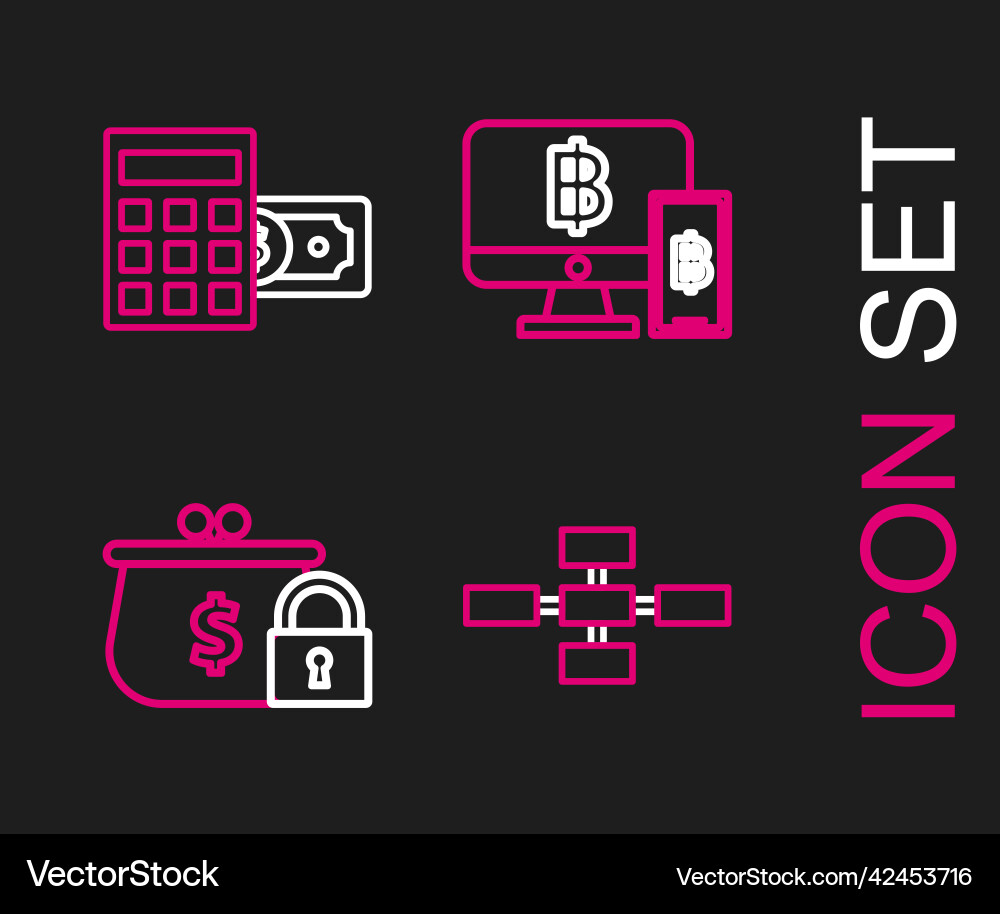 Set line business hierarchy organogram chart vector image