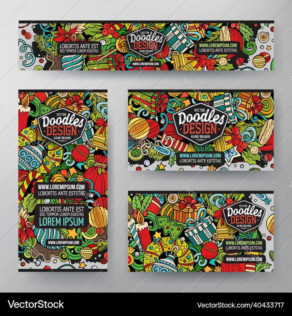 Cartoon doodle set of new year corporate Cartoon doodle set of new year corporate vector image