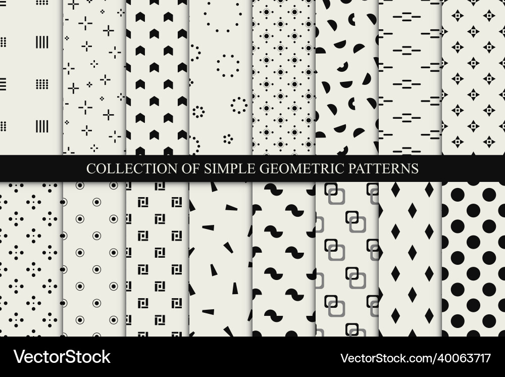 Collection of seamless geometric patterns Collection of seamless geometric patterns vector image