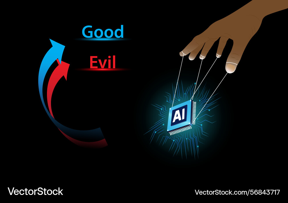 Controlling artificial intelligence vector image