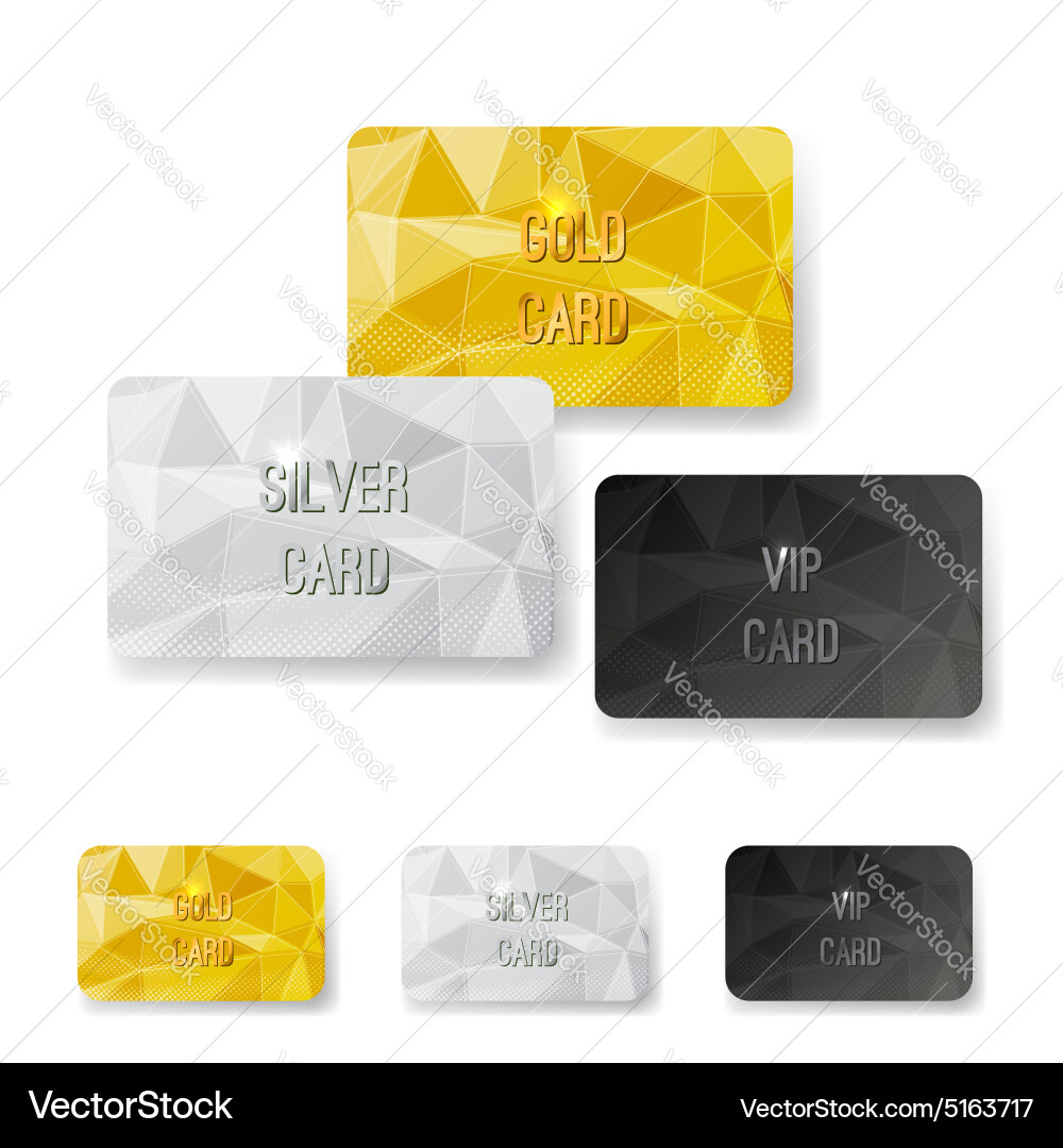 Crystal pattern structure premium card set Vector Image