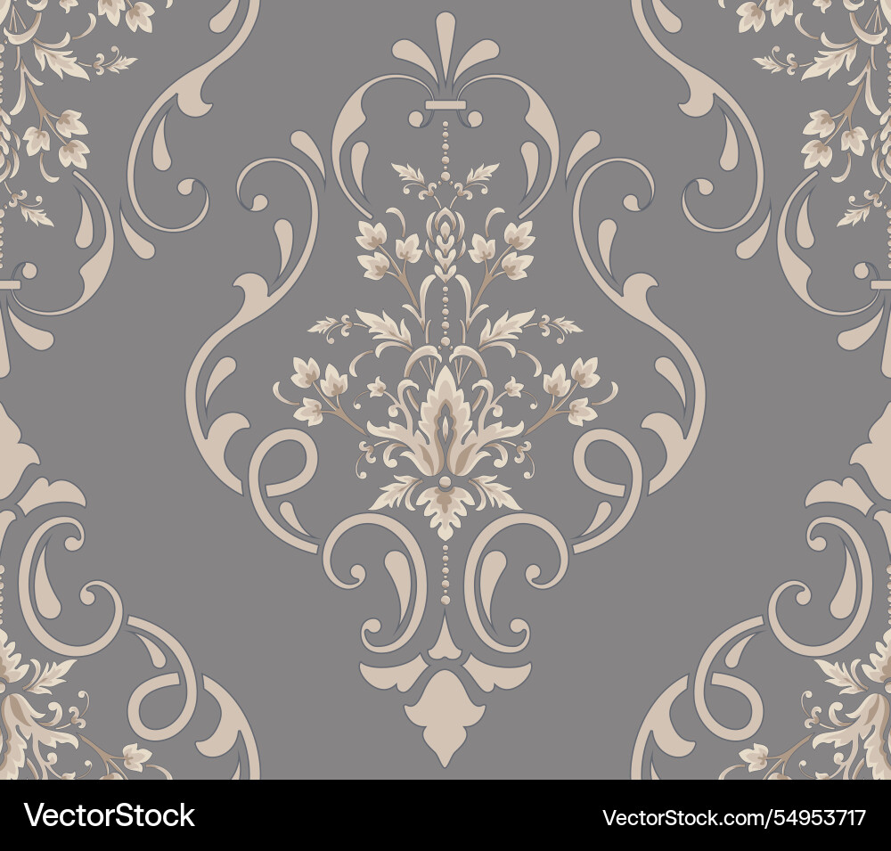 Damask seamless pattern element classical Damask seamless pattern element classical vector image